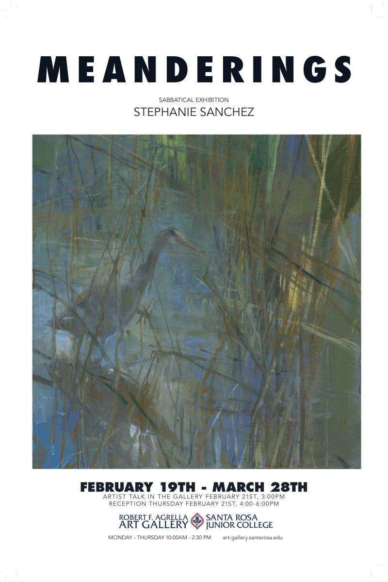 Poster for Meanderings, Stephanie Sanchez paintings