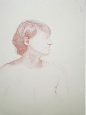 Portrait of a woman looking to the side by Mel Adamson