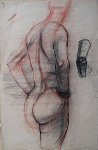 Back view of nude male by Alan Ahzderian