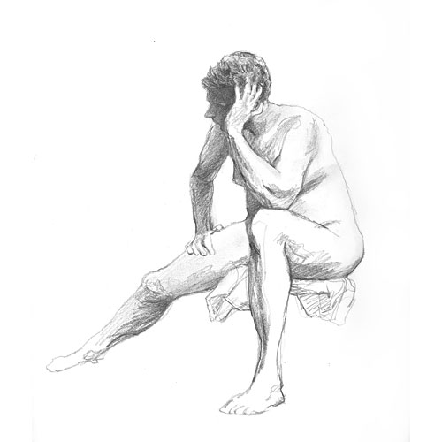 Nude man sitting on a stool by Gary Amaro