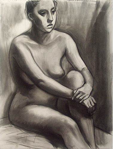 Female nude sitting by William Morales