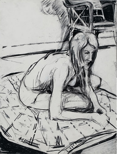 Woman sitting on the floor by Joseph Oddo