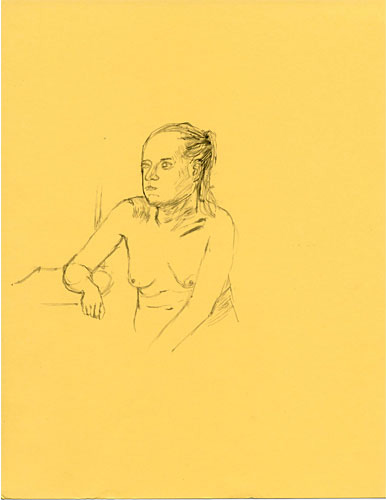 Portrait of seated nude female by Keisho Okayama