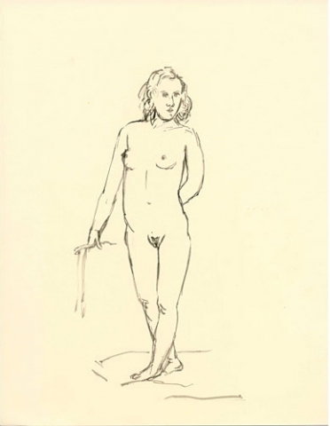 Standing nude figure by Keisho Okayama