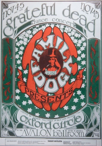 Psychedelic poster for a Grateful Dead concert at The Family Dog