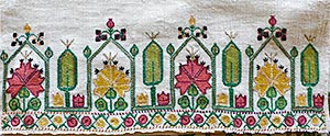 Detail of embroidery on Ottoman Turkish towel