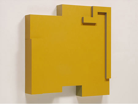 Abstracted panel painted deep yellow 