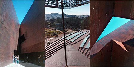 photo collage of de young museum