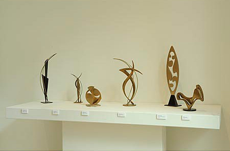 Gallery view of six maquettes  