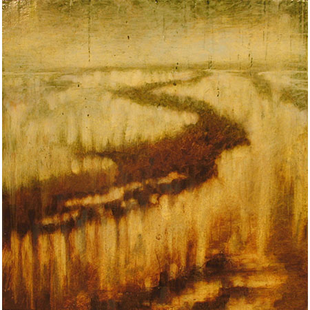 Encaustic abstracted landscape