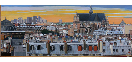 Painting of a city scape 