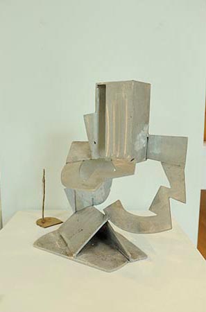 Organically shaped metal maquette sculpture 