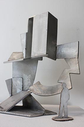 Organically shaped metal maquette sculpture 