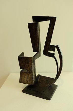 Organically shaped maquette.  Painted steel sculpture 