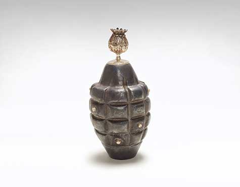 Sculpture of single grenade by Evan Chambers