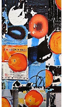 Detail of abstract piece with oranges 